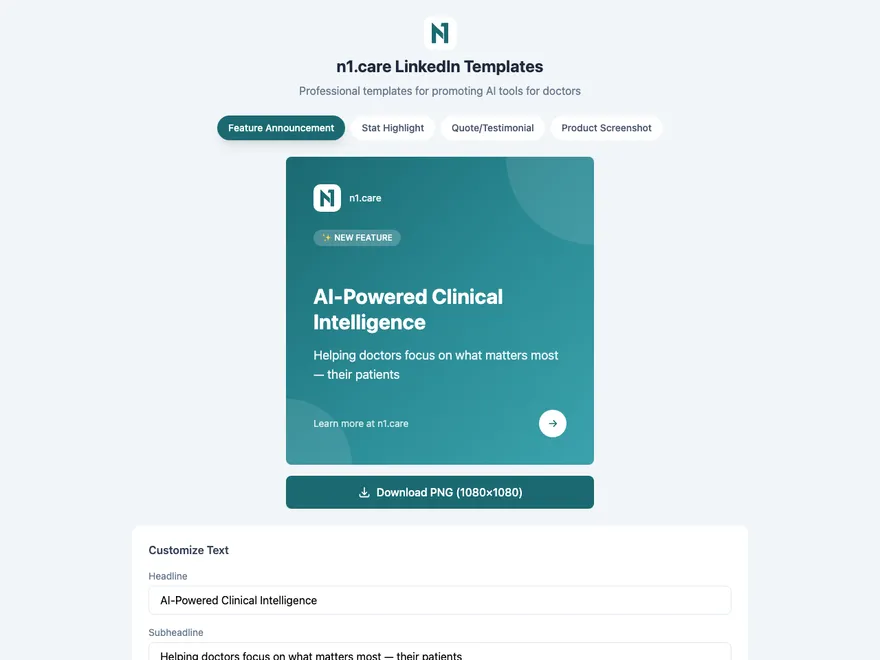 LinkedIn Templates, live project