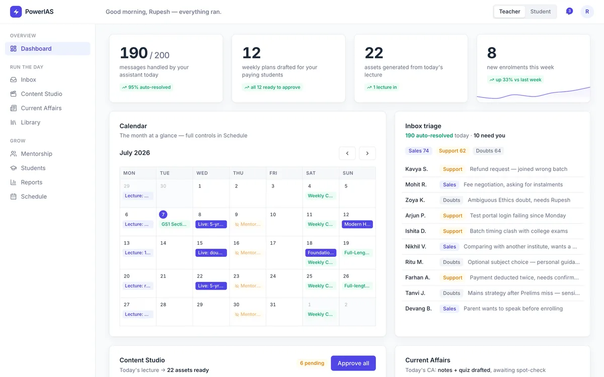 Mentorship LMS, live project